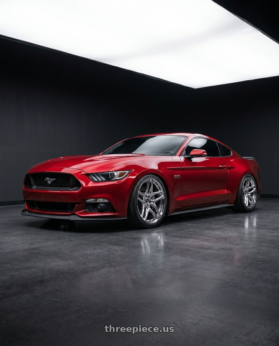 2015 ford mustang gt with HERITAGE WHEEL EBISU MONOC 5x114.3 19x9.5 +38 CHROME wheels
