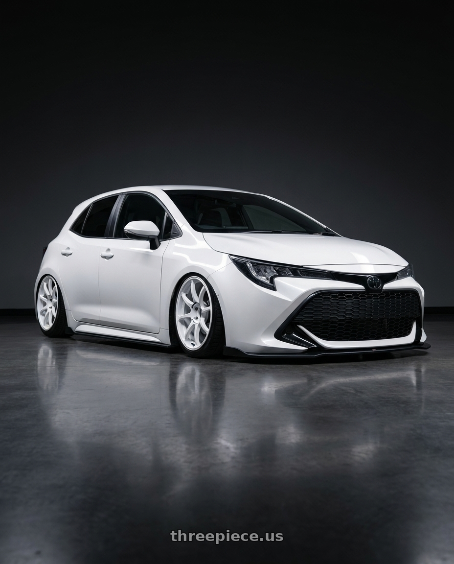 2023 Toyota Corolla Hatchback with Advan RCIII 5x114.3 18x8.5+38 White wheels