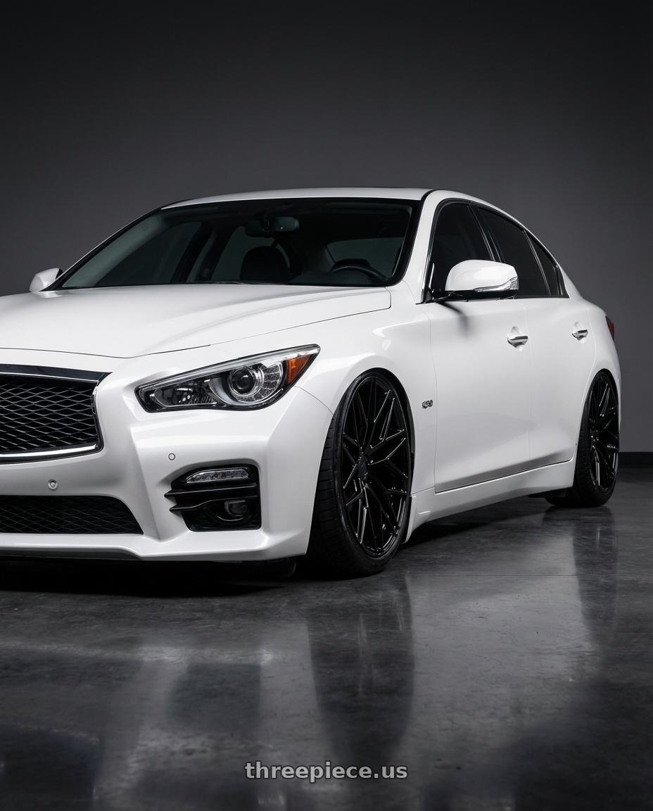 2020 Infiniti Q50 with Avant Garde Wheels M520R 5X114.3 20x10.5 +45 Gloss Black wheels