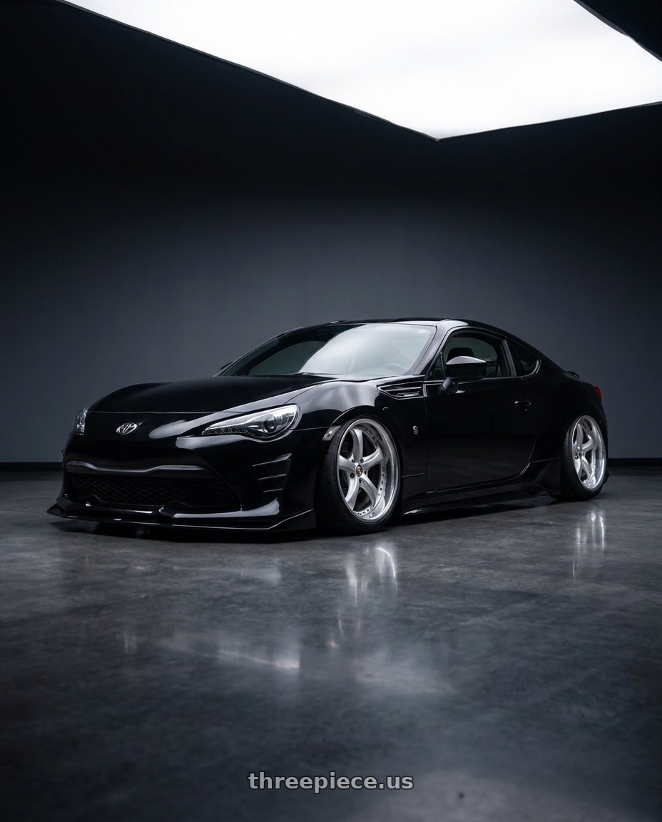 2020 toyota 86 with Work Wheels VS-KF 5x100 18x9+40 Light Grey Silver A Disk FULL REVERSE wheels
