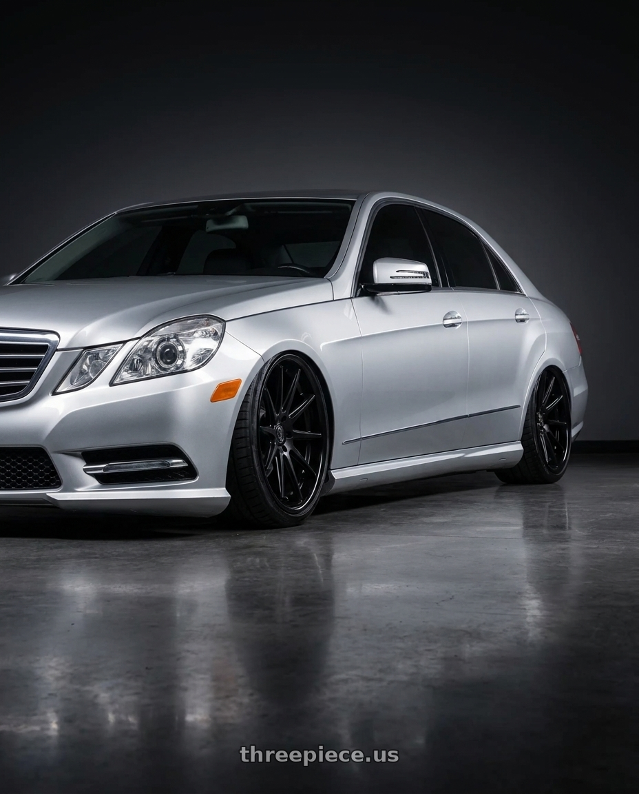 2010 Mercedes Benz E350 with Rohana RFC10 5x114.3 20x9+25 Matte Black/Gloss Black Lip wheels