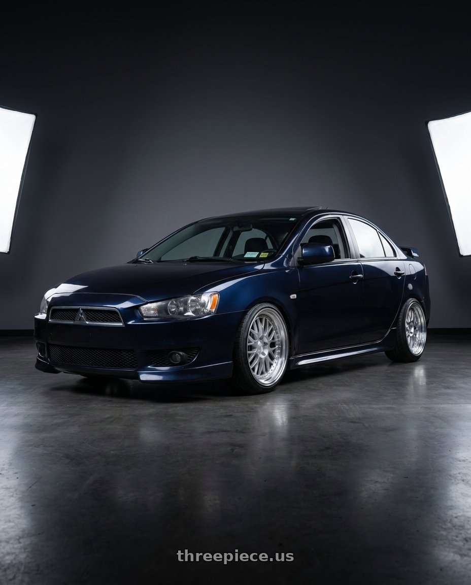 2014 Mitsubishi Lancer Es with ESR Wheels SR SERIES SR01 5x114.3 18x8.5 +30 Hyper Silver wheels