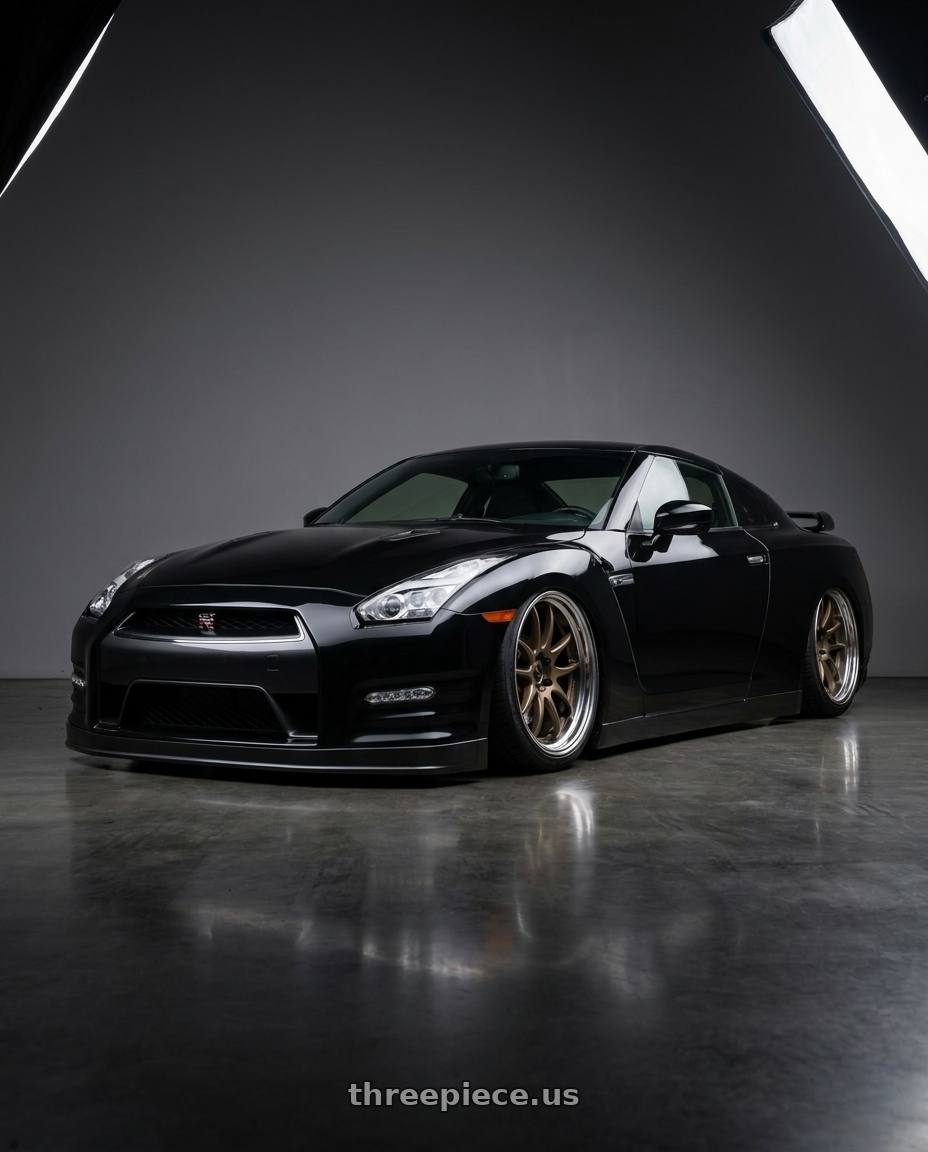 2013 Nissan R35 GTR with Work Cr 2P 4x100 16x8.5 +45 Matte Bronze wheels