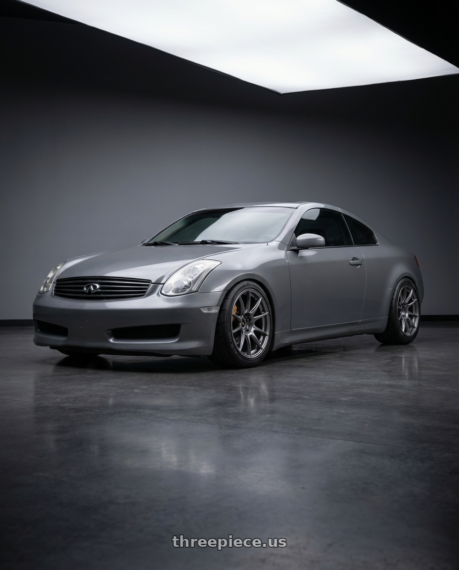 2006 infinity g35 coupe with Ssr Gtx01 5x114.3 18x10.5+15  DARK SILVER wheels