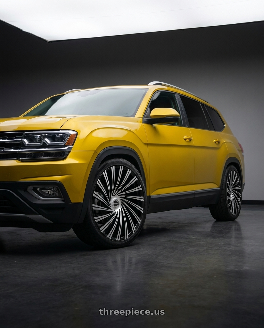 2018 vw atlas with Strada Tornado Blank 26x10 +15 Gloss Black Machined wheels