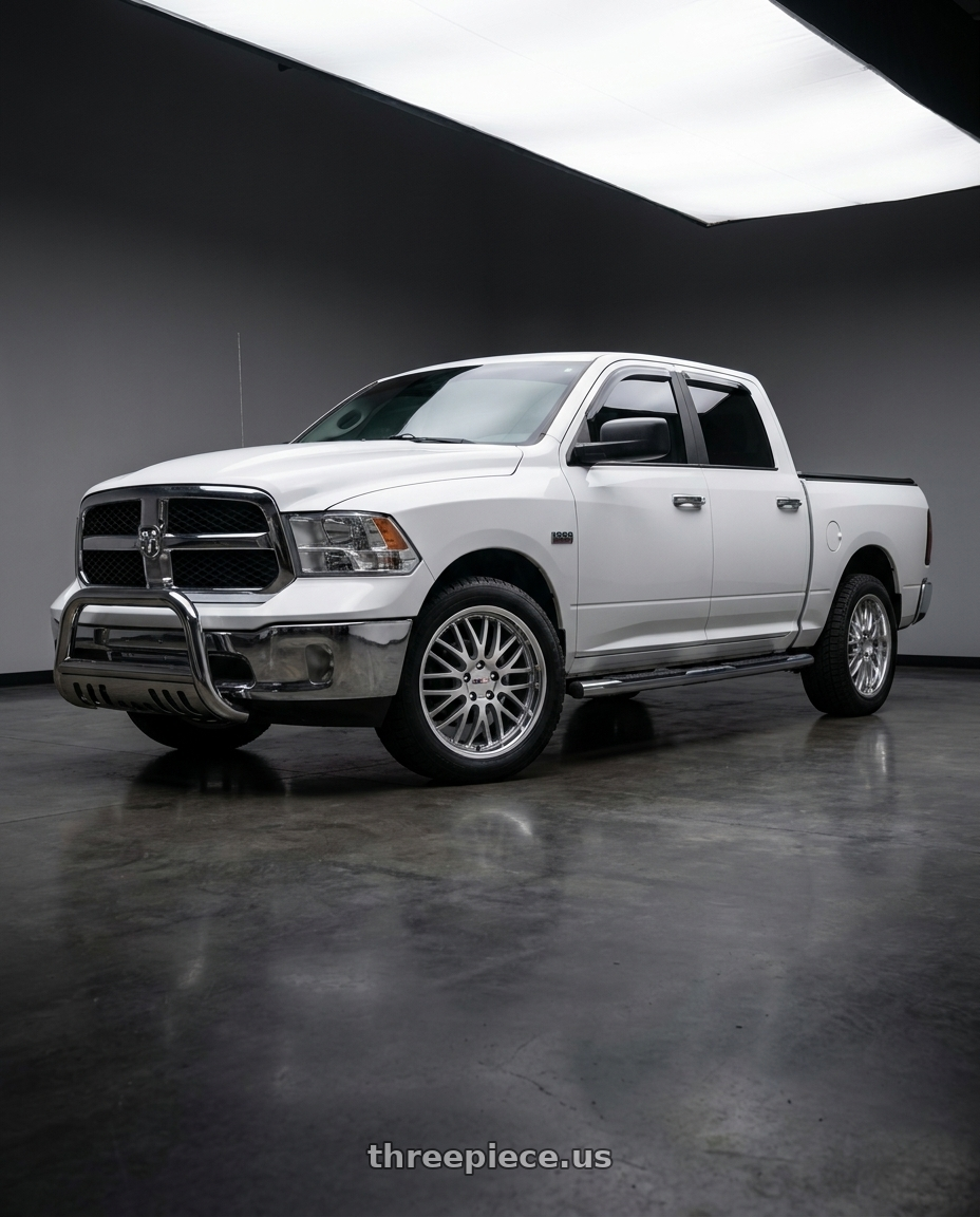 2015 ram 1500 quad cab with Cray MANTA 5X120.65 19X10.5 +65 HYPER SILVER W/ MIRROR CUT LIP wheels