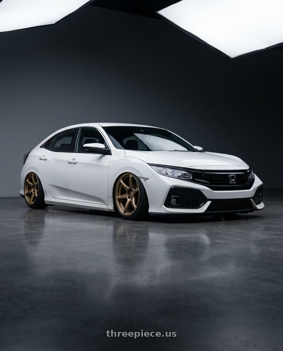 2024 Honda Civic with Kansei K11B Tandem 5x114.3 19x9.5 22 Bronze wheels
