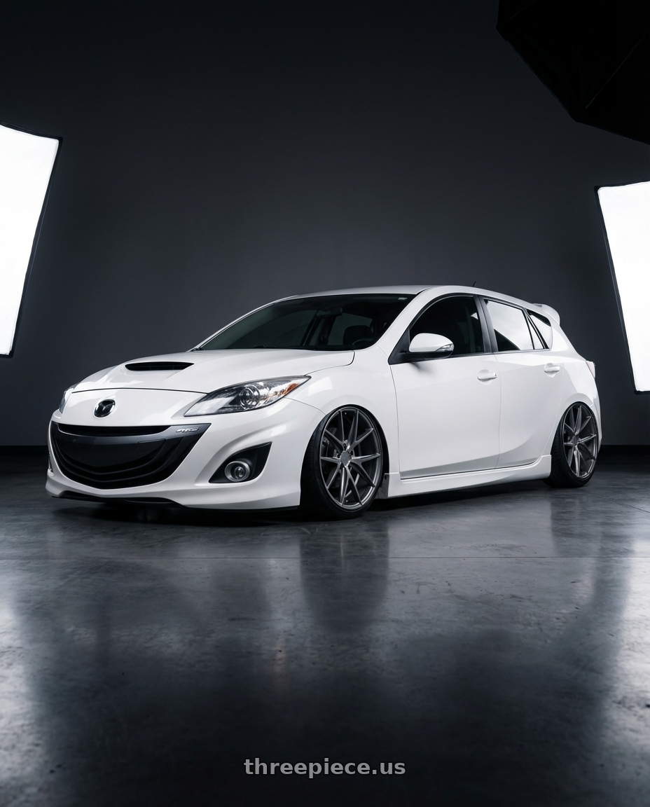 2012 Mazda Mazdaspeed3 with Niche 1PC M116 MISANO 5X114.3 18X8 +40 MATTE GUN METAL wheels