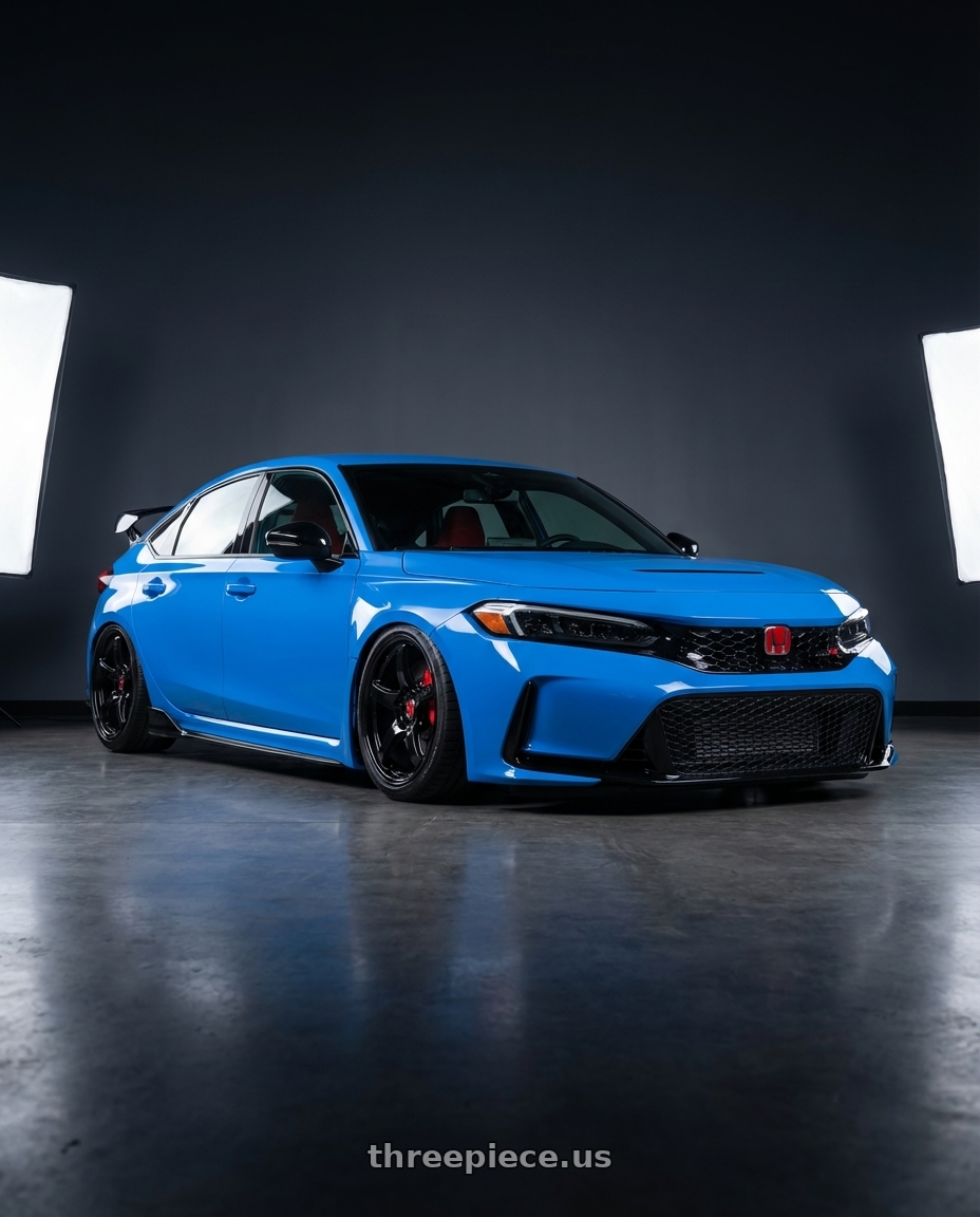 2024 Honda Civic Type R with Gram Lights 57CR 5x120 19x10.5+35 Glossy Black wheels