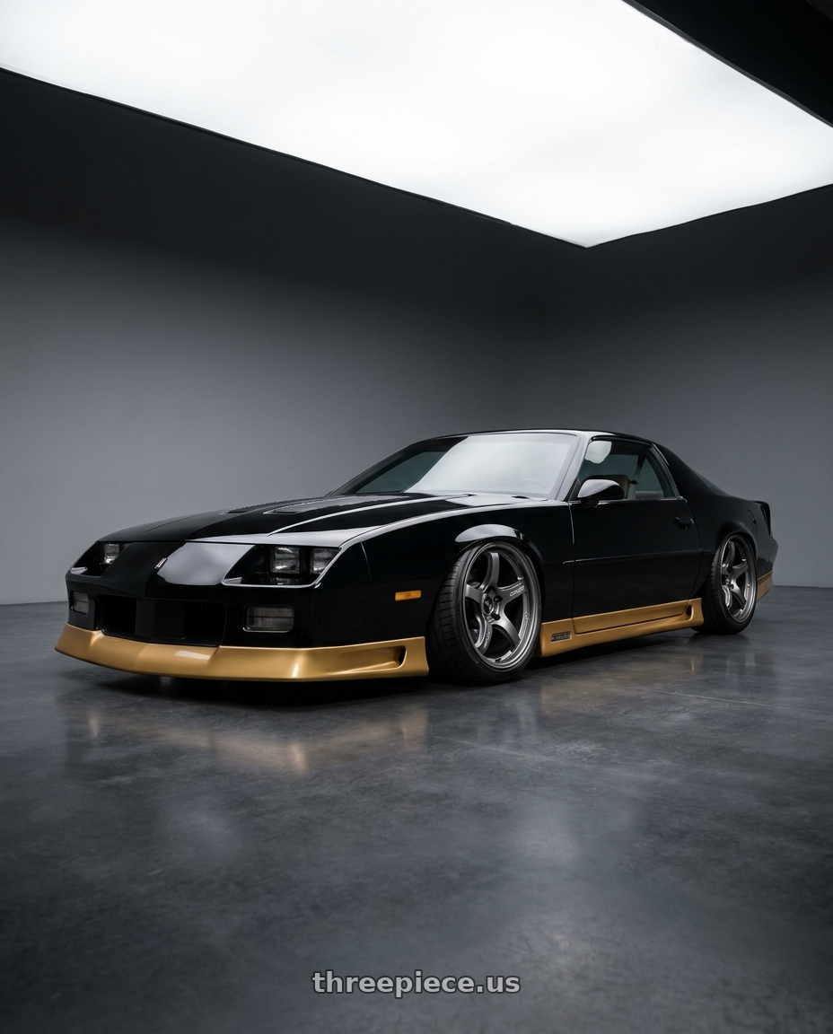 1988 Chevy Camaro with Gram Lights 57CR 5x120 19x9.5 +35 HS GUNMETALLIC wheels