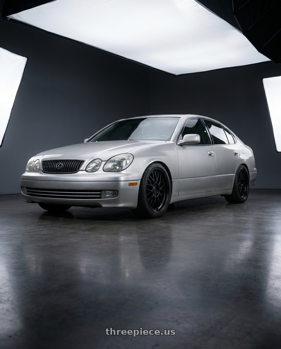 2002 lexus gs430 with KATANA RACING KR06 5x114.3 18x8 +40 Matte Black wheels