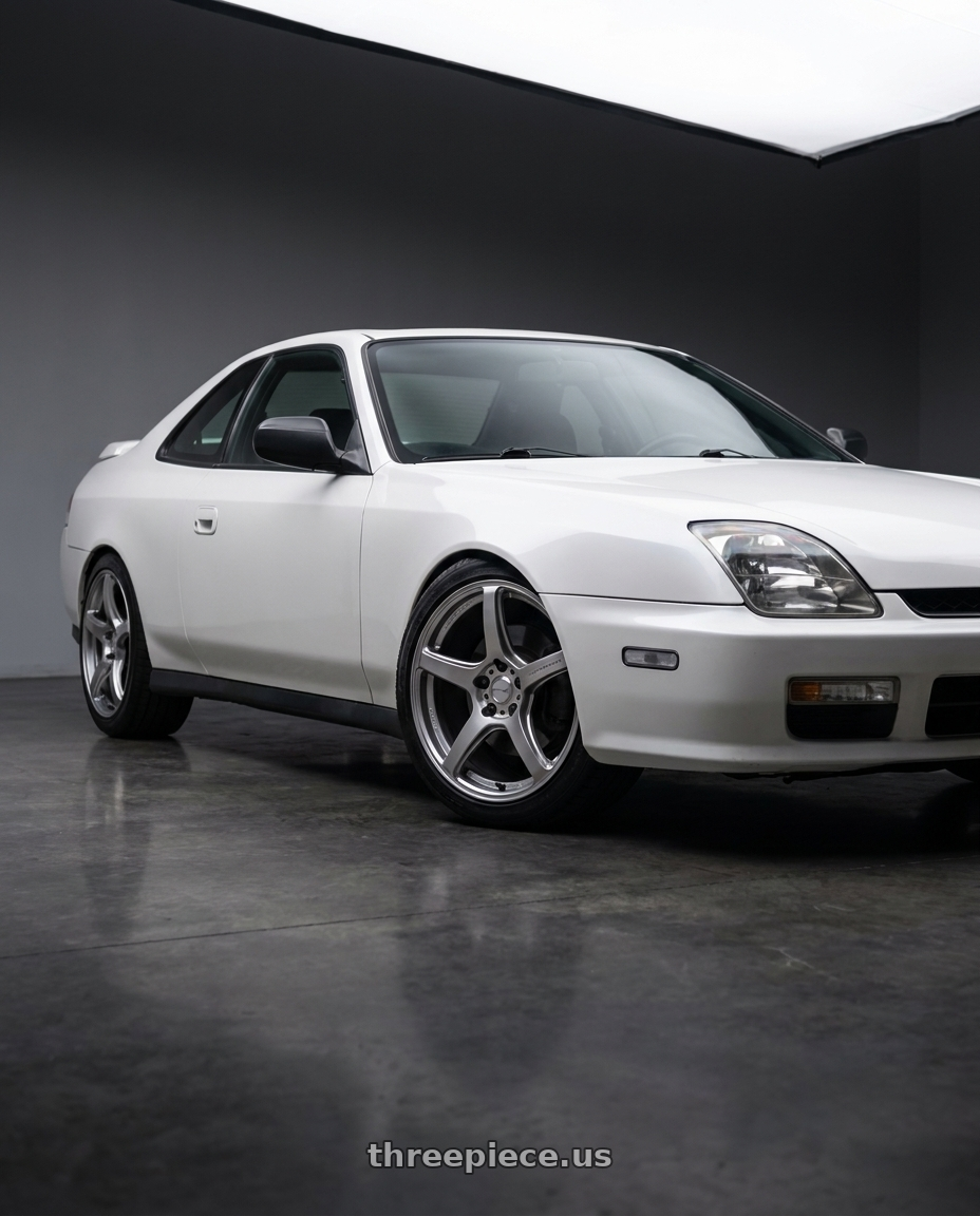 2001 honda prelude with Work Emotion T5r 5x114.3 17x7 +48 Glow Silver wheels