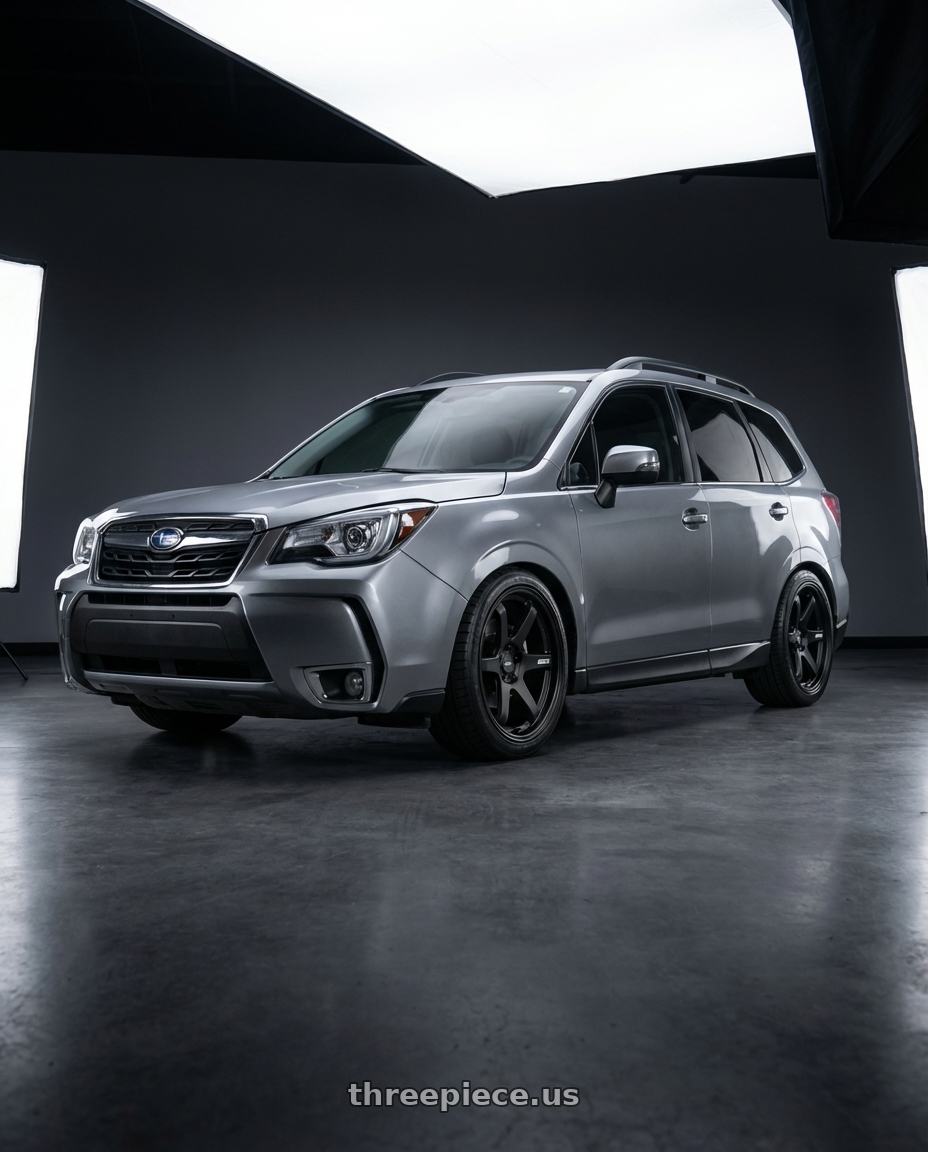 2017 subaru forester xt 2.0 touring metallic grey with ESR Wheels APEX SERIES AP6 5x114.3 19x9.5 +35 Matte Black wheels