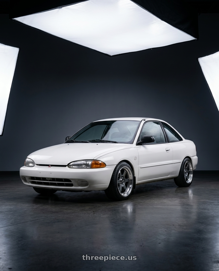 1995 mitsubishi mirage es coupe with MST Wheels Time Attack 4x100/4x114.3 15x8.0 +0 Gunmetal w/Machined Lip wheels