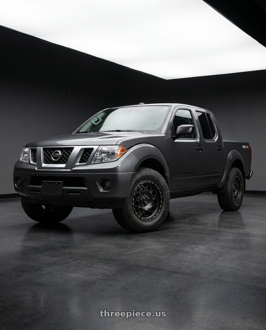 2021 Nissan Frontier SV with KMC KM545 TREK 6X114.3 17X8 +20 SATIN BLACK wheels