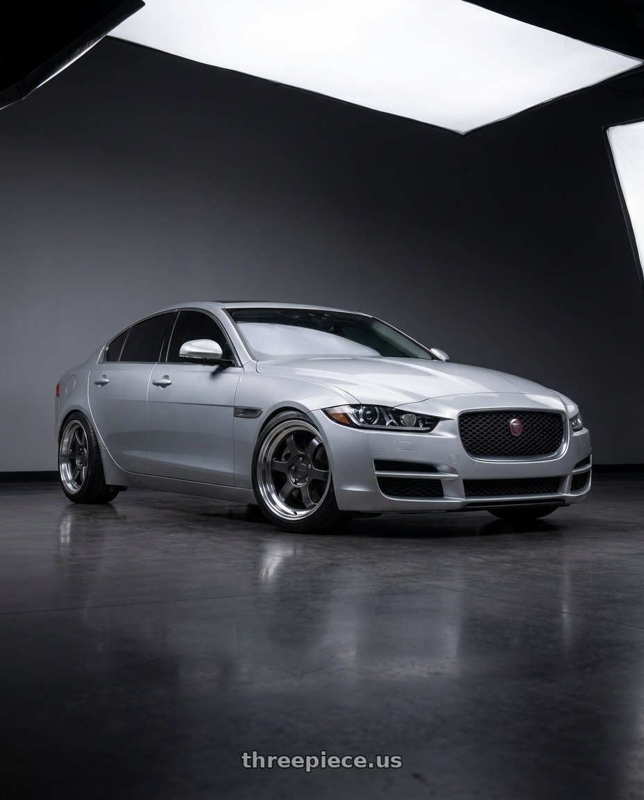 2017 Jaguar XE Premium with 9six9 SIX-1 Deep 4x100 15X8 +20 Carbon Gray / Machined Lip wheels