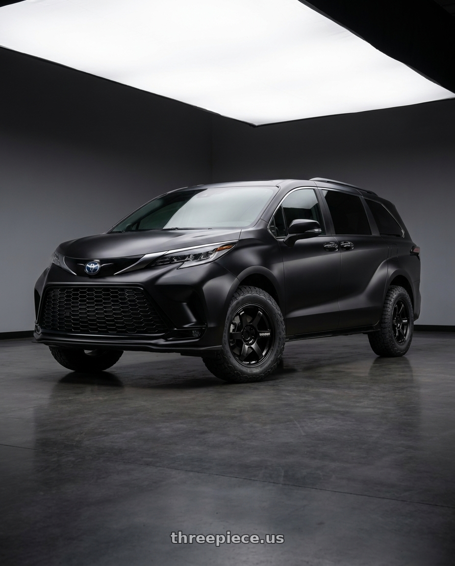 2025 Toyota Sienna with Volk Racing TE37 SAGA S-PLUS 5x114.3 17x7.5+44 Gloss Black wheels