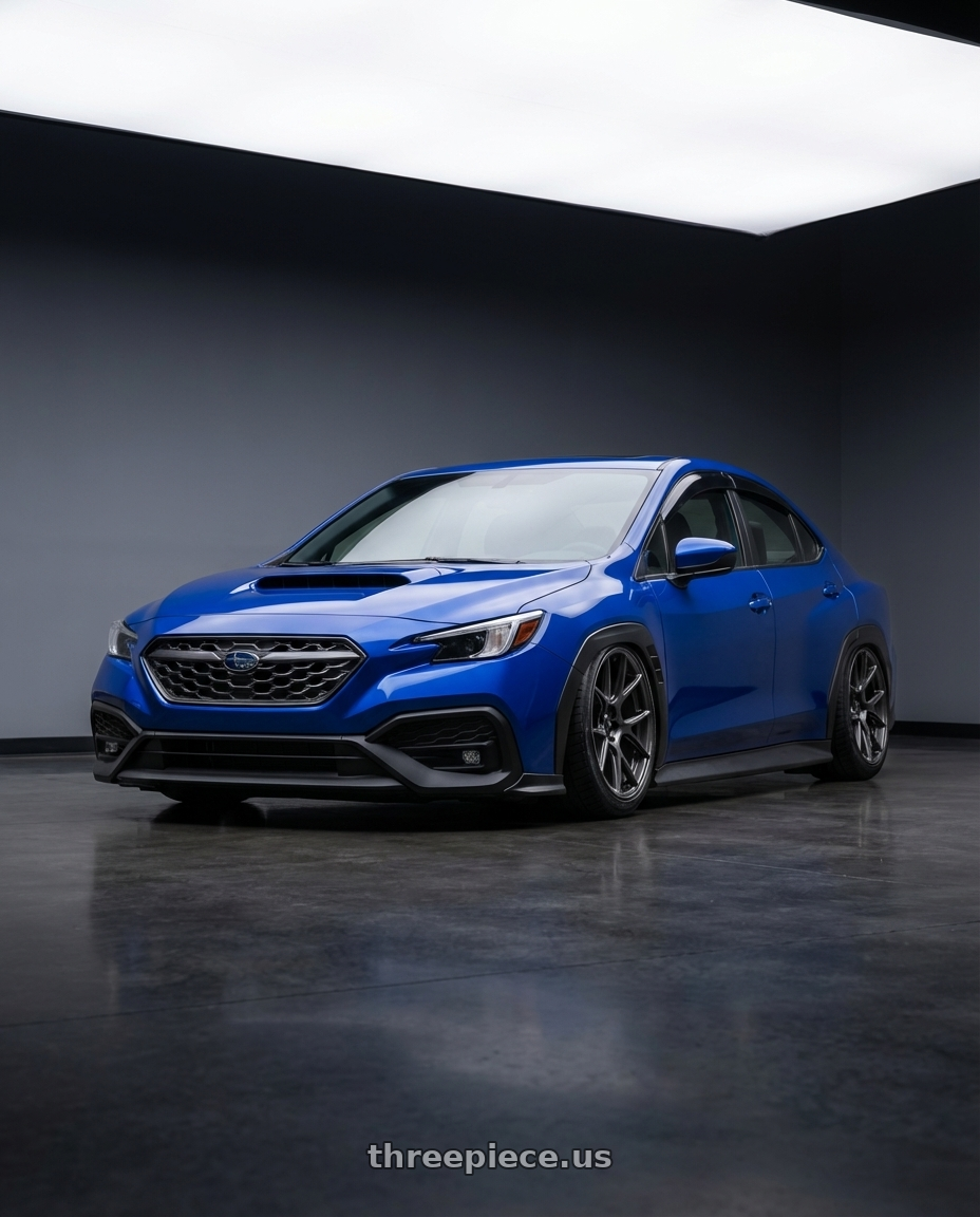 2024 Subaru WRX with Konig Ampliform 5x114.3 19x9.5+35 Dark Metallic Graphite wheels