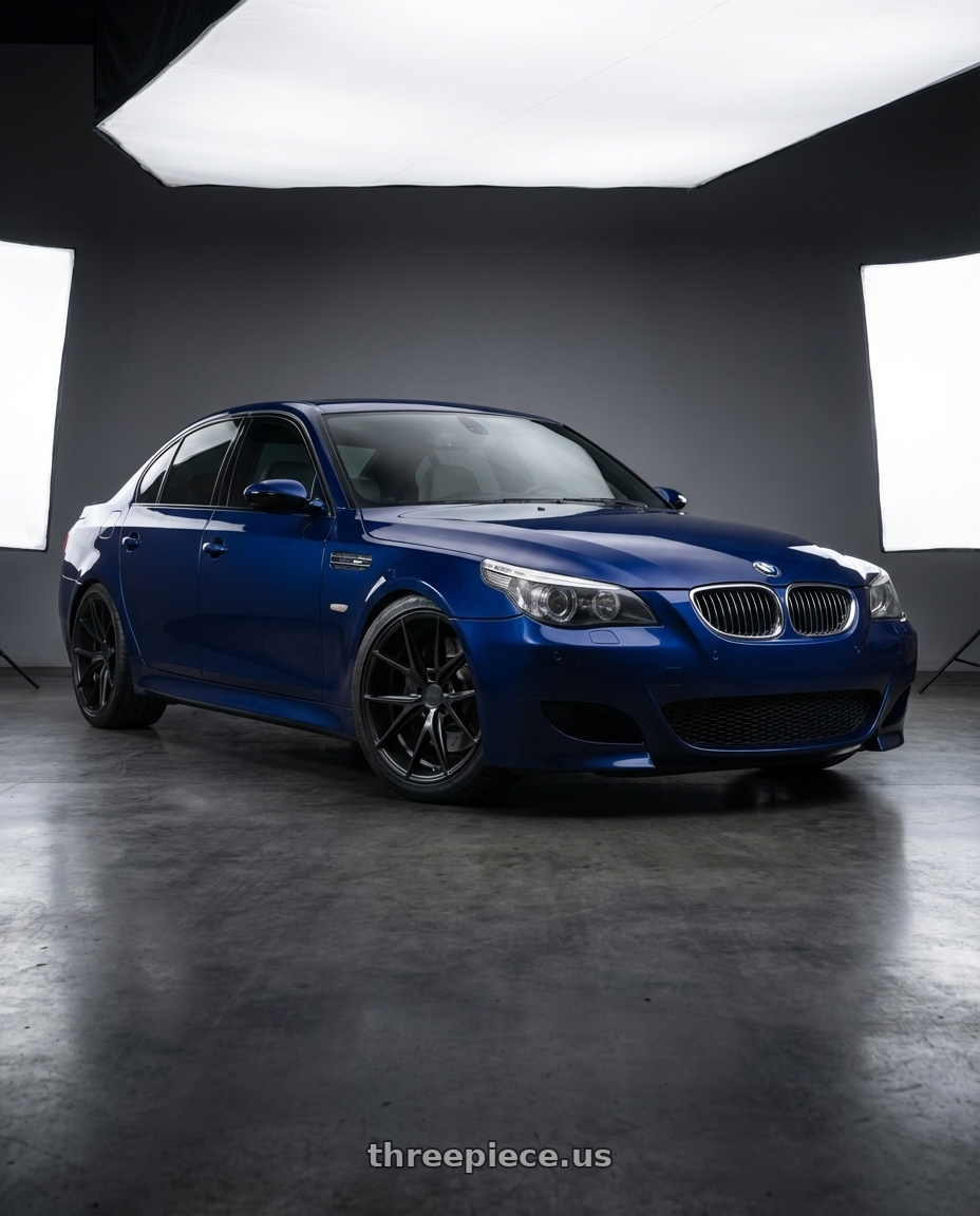2010 BMW M5 E60 with Niche 1PC M117 MISANO 5X120 19X8.5 +35 MATTE BLACK wheels