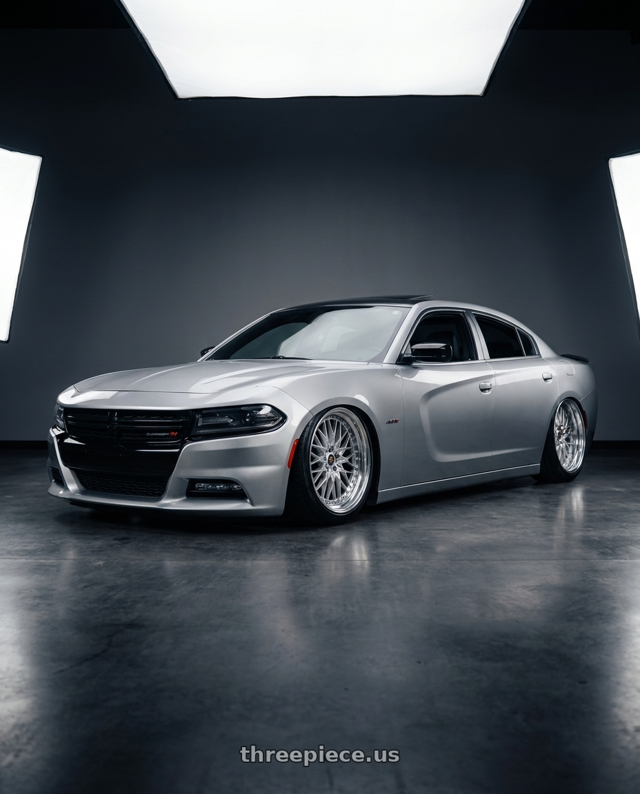 2016 dodge charger rt with Work Vs-Xv 5x115 20x11+15 A Disk Silky Rich Silver wheels