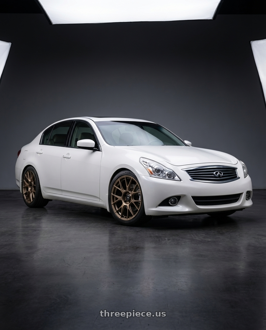 2012 Infiniti G37 with Konig Ampliform 5x114.3 19x10.5+23 Gloss Bronze wheels