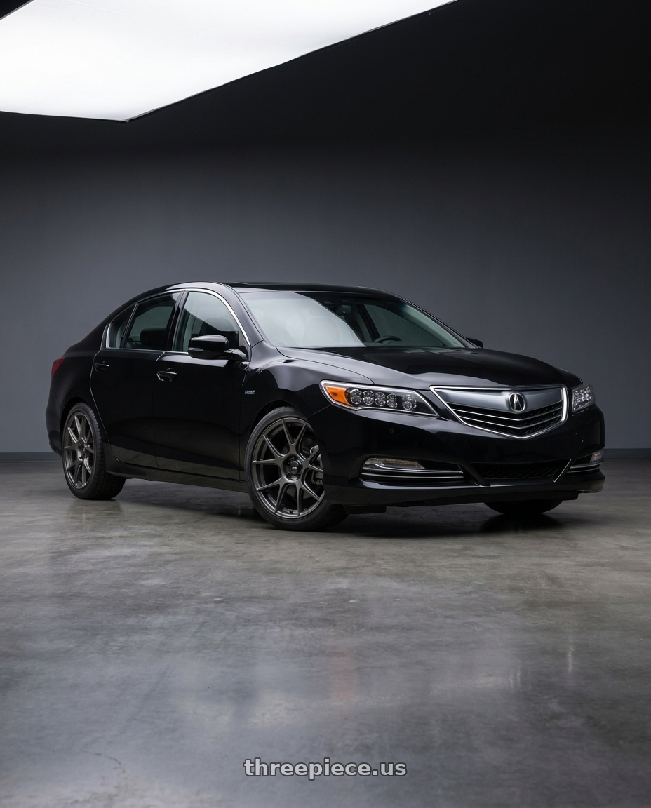 2015 Acura Kc1 Rlx Sport Hybrid Sh Awdblack with Konig Ampliform 5x112 18x8.5+43 Dark Metallic Graphite wheels