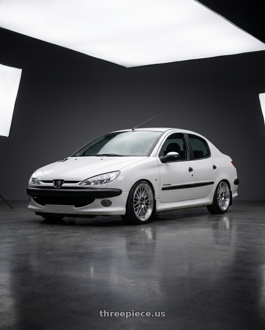 2011 Peugeot 206 SD with BBS LM 4x100 17x7.5+40 Diamond Silver wheels
