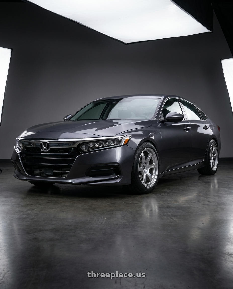 2019 honda accord lx with Gram Lights 57DR 5x114.3 18x9.5+38 Grace Silver wheels