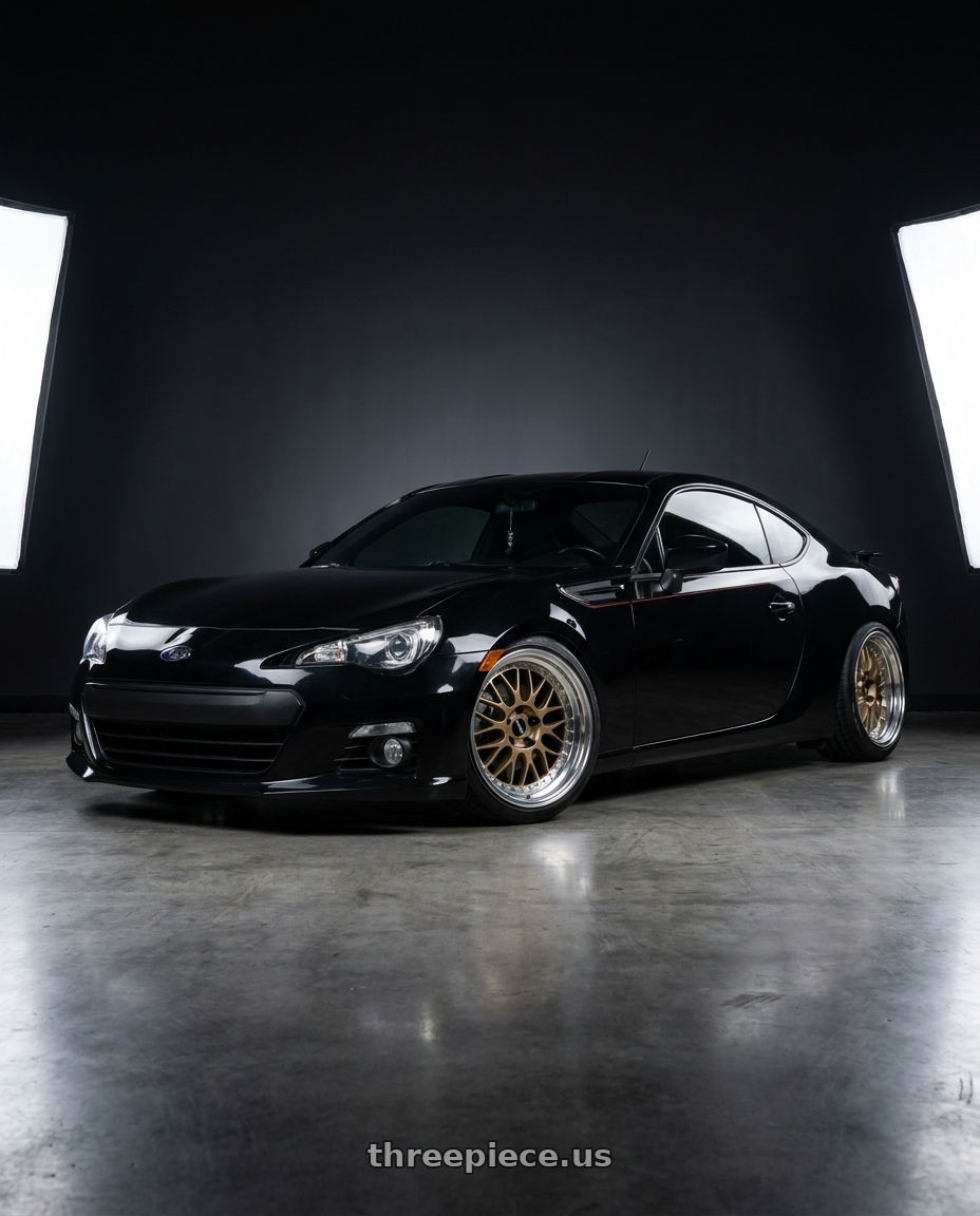 2016 Subaru BRZ with Work Meister M1 3p 5x100 18x8.5+17 R Disk Titanium Gold wheels
