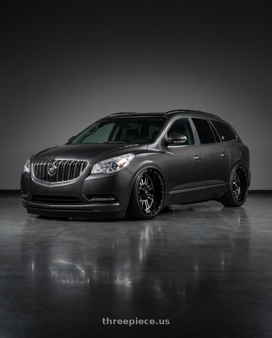 2014 Buick enclave with American Off-Road A106 8x170 20x14 -76 Black Machine Face wheels