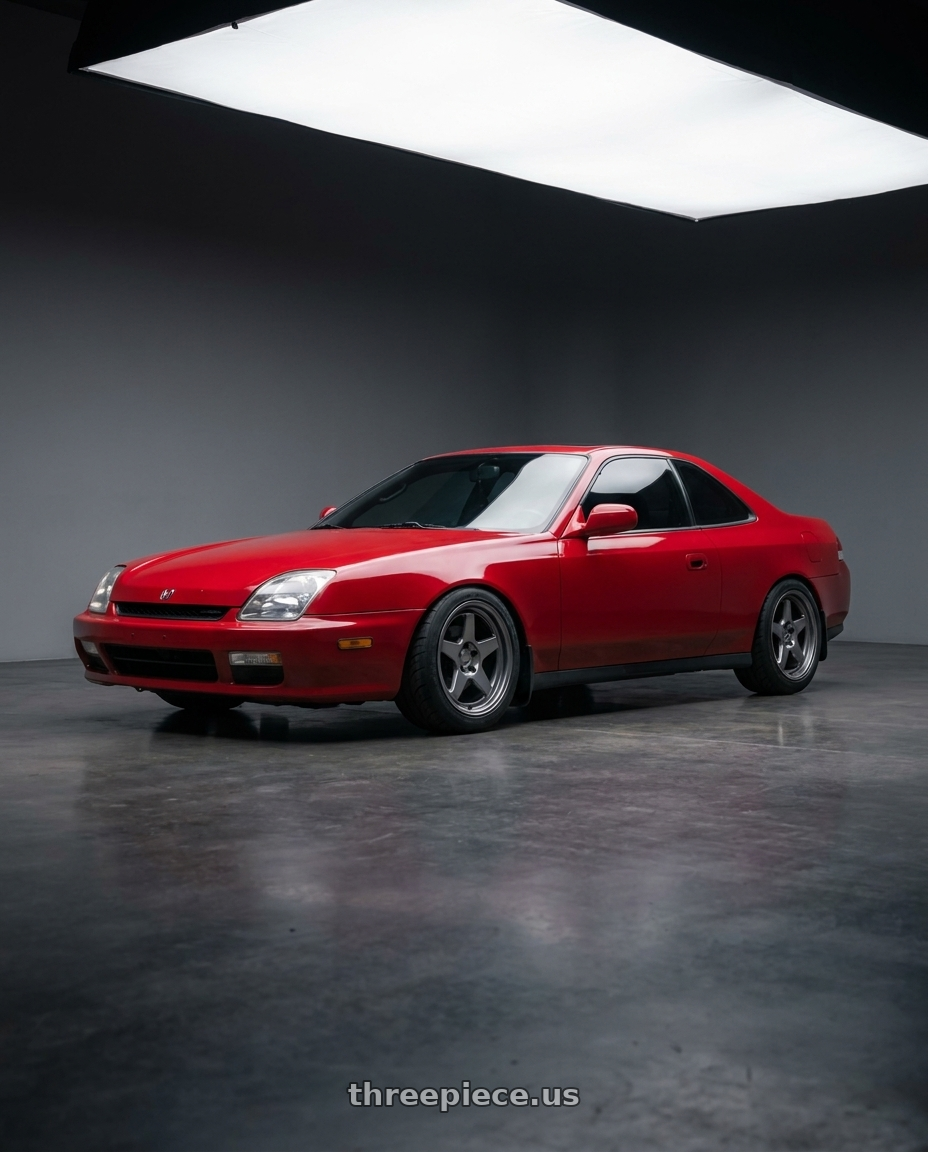 1999 Honda prelude with Kansei K12G KNP 5X100 17x9 35 Gunmetal wheels