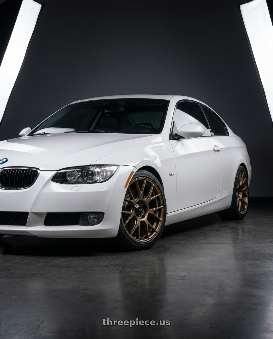 2008 BMW 328xi Alpine White with Konig Ampliform 5x120 18x8.5+32 Gloss Bronze wheels