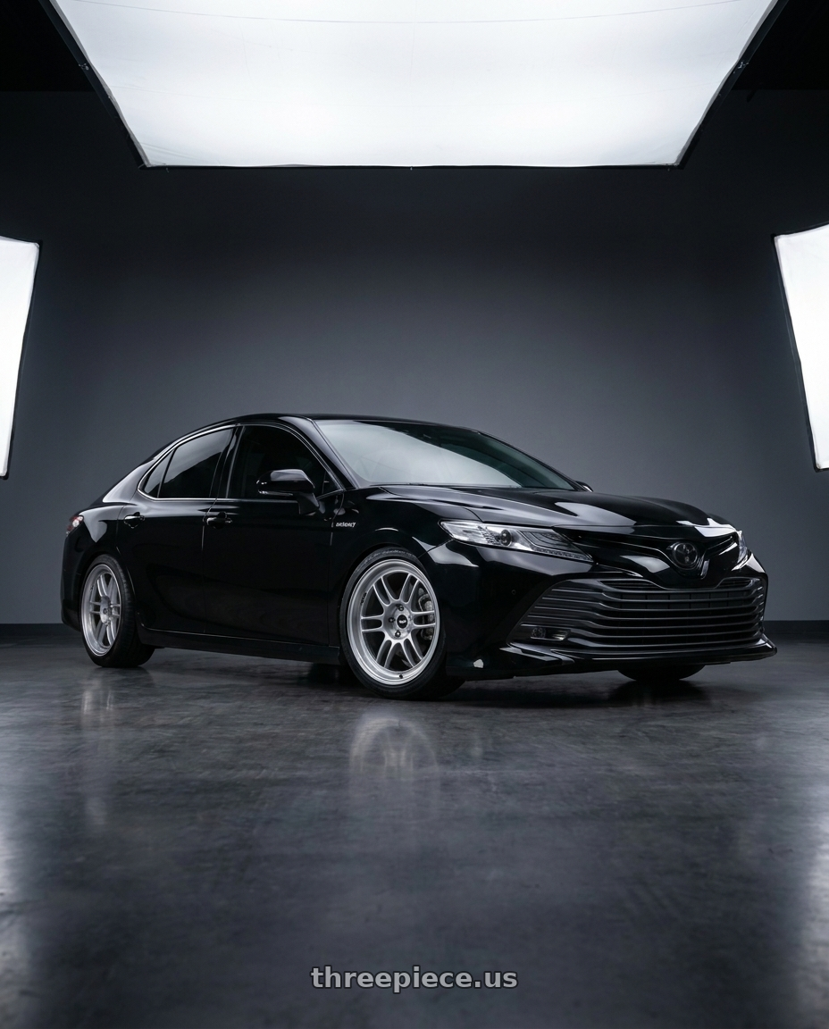 2019 toyota camry with Enkei Raijin 5x114.3 18x8.5+38 Hyper Silver wheels