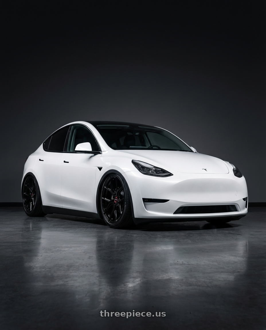 2024 Tesla Model Y with Vossen HF-5 20x9.5 / 5x114.3 / ET25 / Deep Face / 73.1 -GB - Gloss Black Wheel - HF5-0N07 wheels