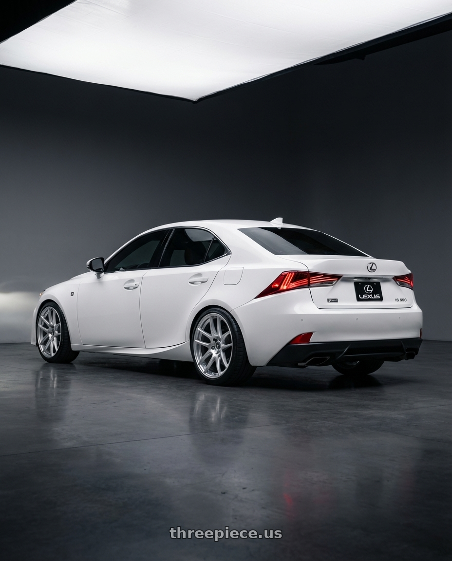 2018 Lexus IS 350 F Sport with ESR Wheels CS SERIES CS8 5x114.3 19x9.5 +15 Hyper Silver wheels rear three quarter view square tires