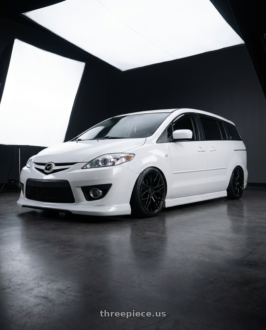 2010 Mazda 5 with KATANA RACING KR01 5x100 17x7.5 +40 Matte Black wheels