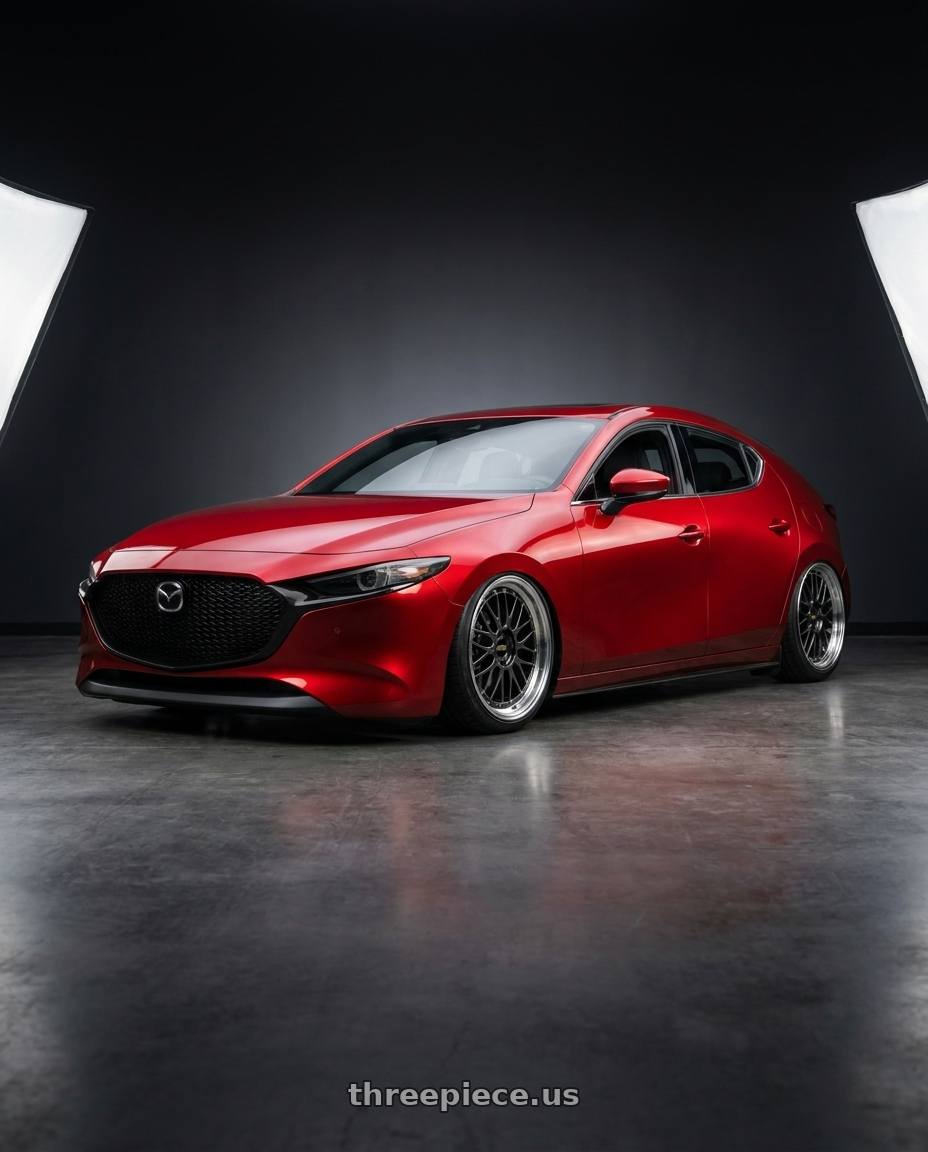 2024 Mazda 3 with BBS LM 5x114.3 19x8.5+43 Diamond Black wheels