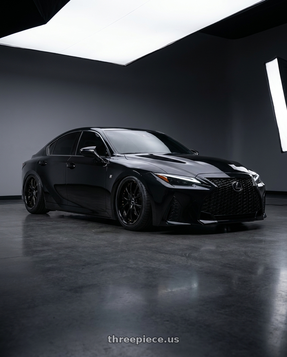 2025 lexus is350 f sport with ARC AR5 5x114.3 18x8.5  +35 All Black Gold Rivet wheels