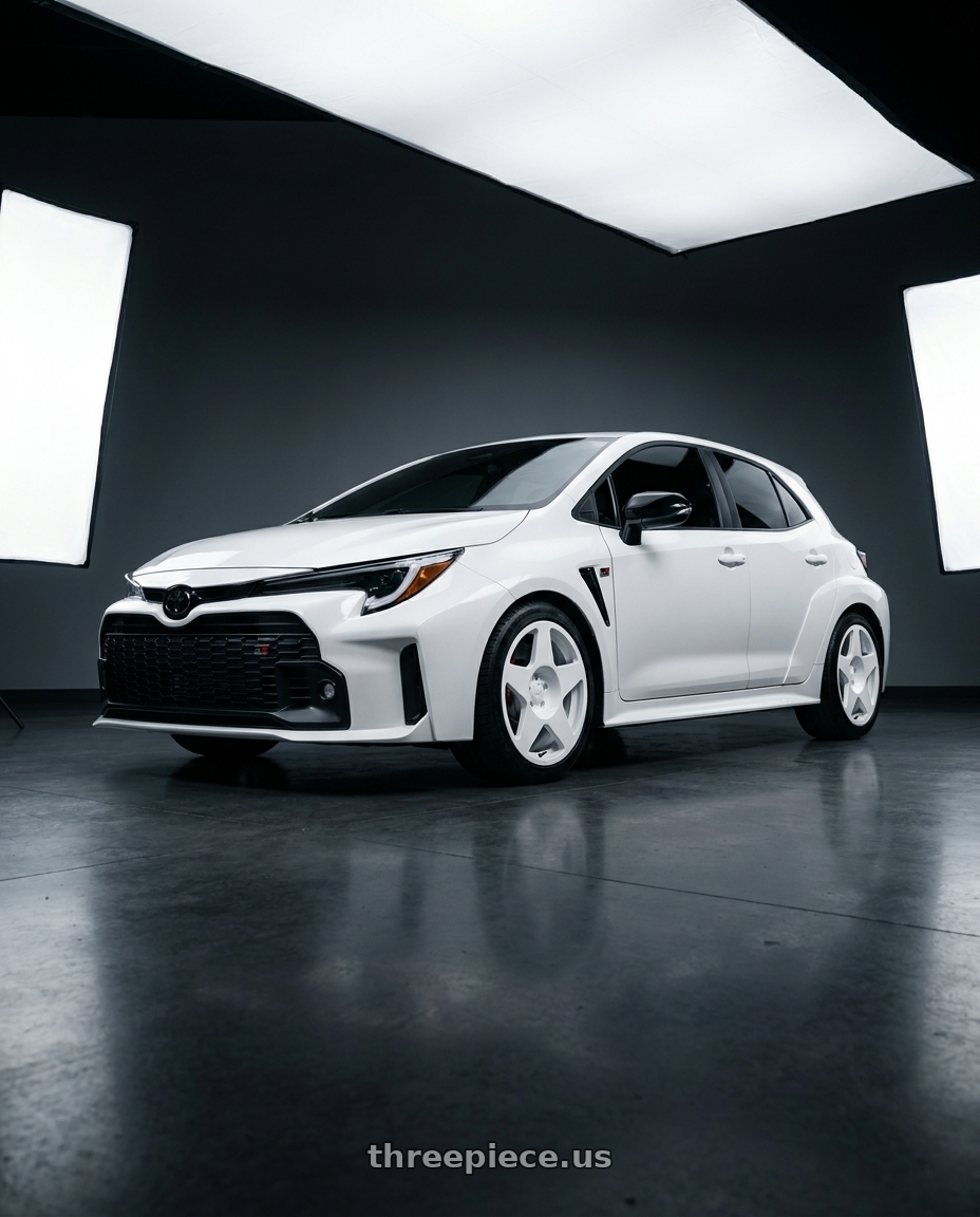 2026 Toyota GR Corolla with fifteen52 TARMAC 5x114.3 18x8.5 +30 RALLY WHITE (GLOSS WHITE) wheels