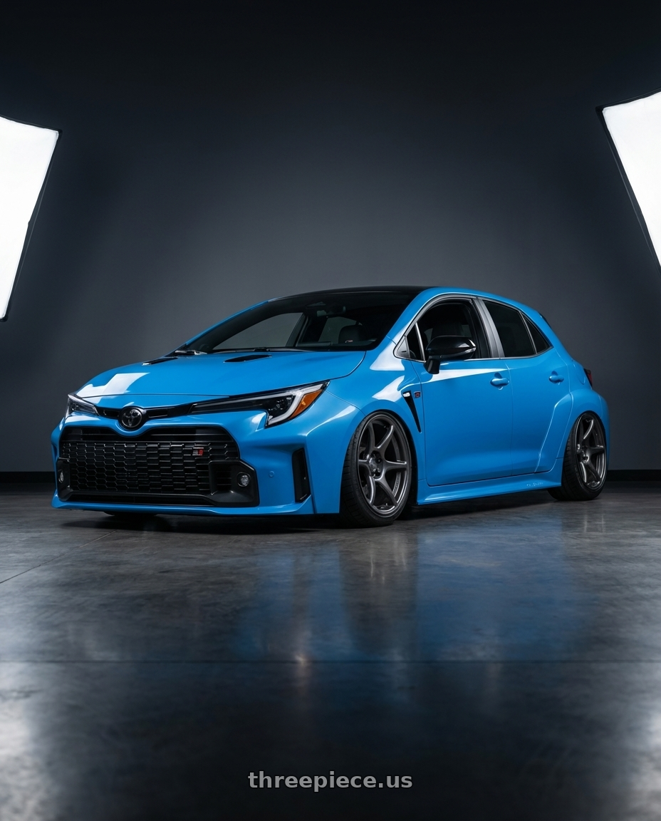 2024 Toyota GR Corolla with Kansei K11G Tandem 5x114.3 18x10.5 12 Gunmetal wheels