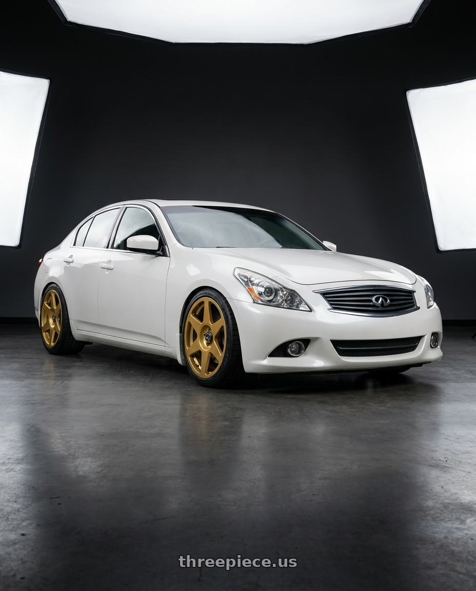 2014 Infiniti G37 Coupe with fifteen52 TARMAC EVO 5x114.3 / 5x120 19x8.5 +35 GOLD (GLOSS GOLD) wheels