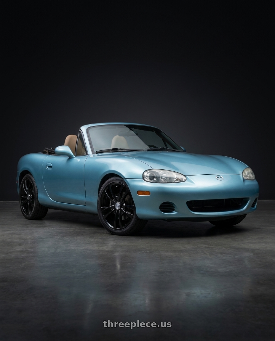 2002 Mazda Miata with TOUREN TR22 3222 4x100/4x114.3 16x7 +40 GLOSS BLACK wheels