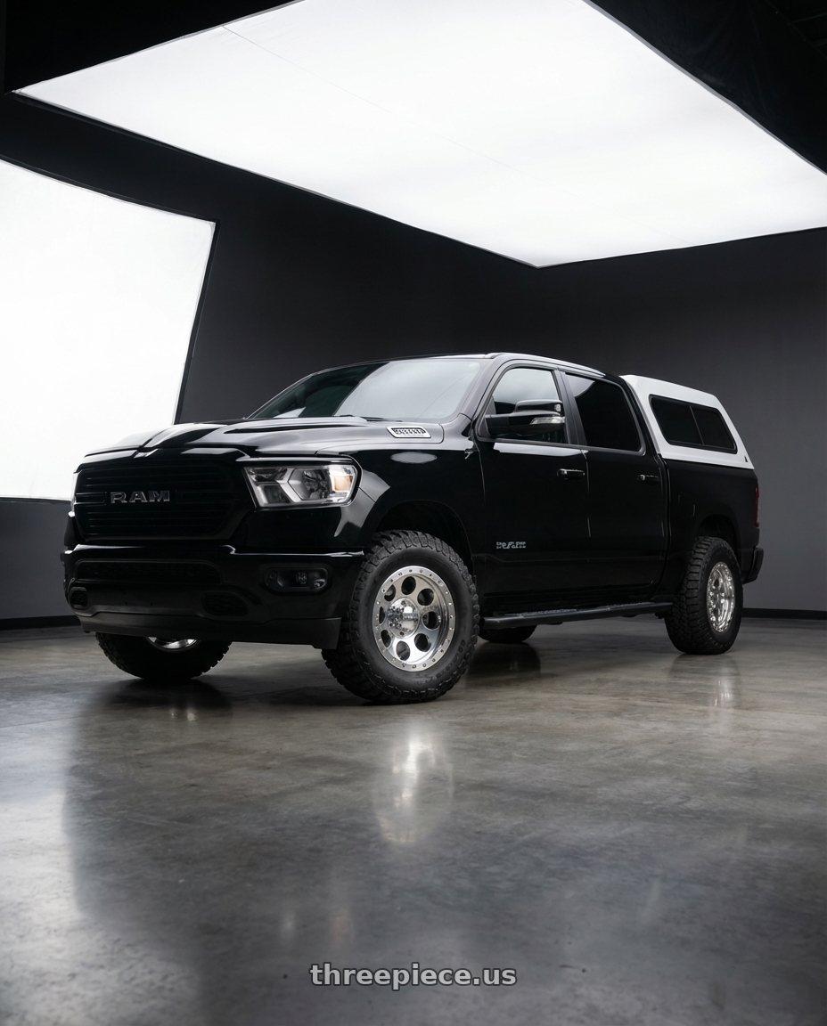 2019 Ram 1500 Bighorn with Mickey Thompson Classic Pro Polished 6x139.7 18x9 +0 Polished. Zinc Bolts wheels