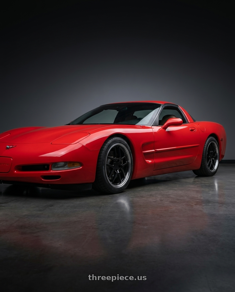 2003 Chevy corvette with OE Wheels CV04 5x120.65 18x10.5+56 Black wheels