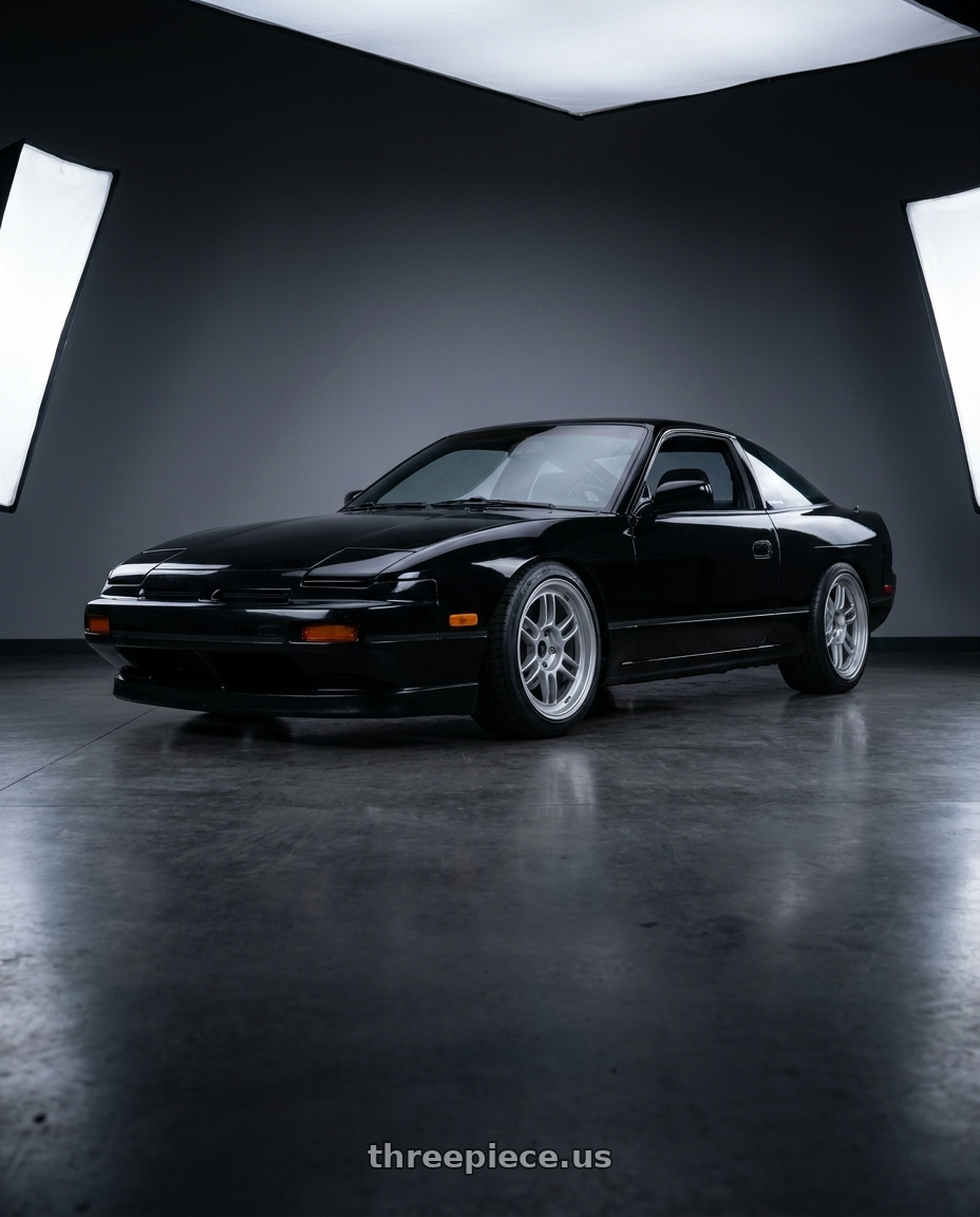 1993 nissan 240sx with Enkei RPF1 5x114.3 17x9+22 Silver wheels
