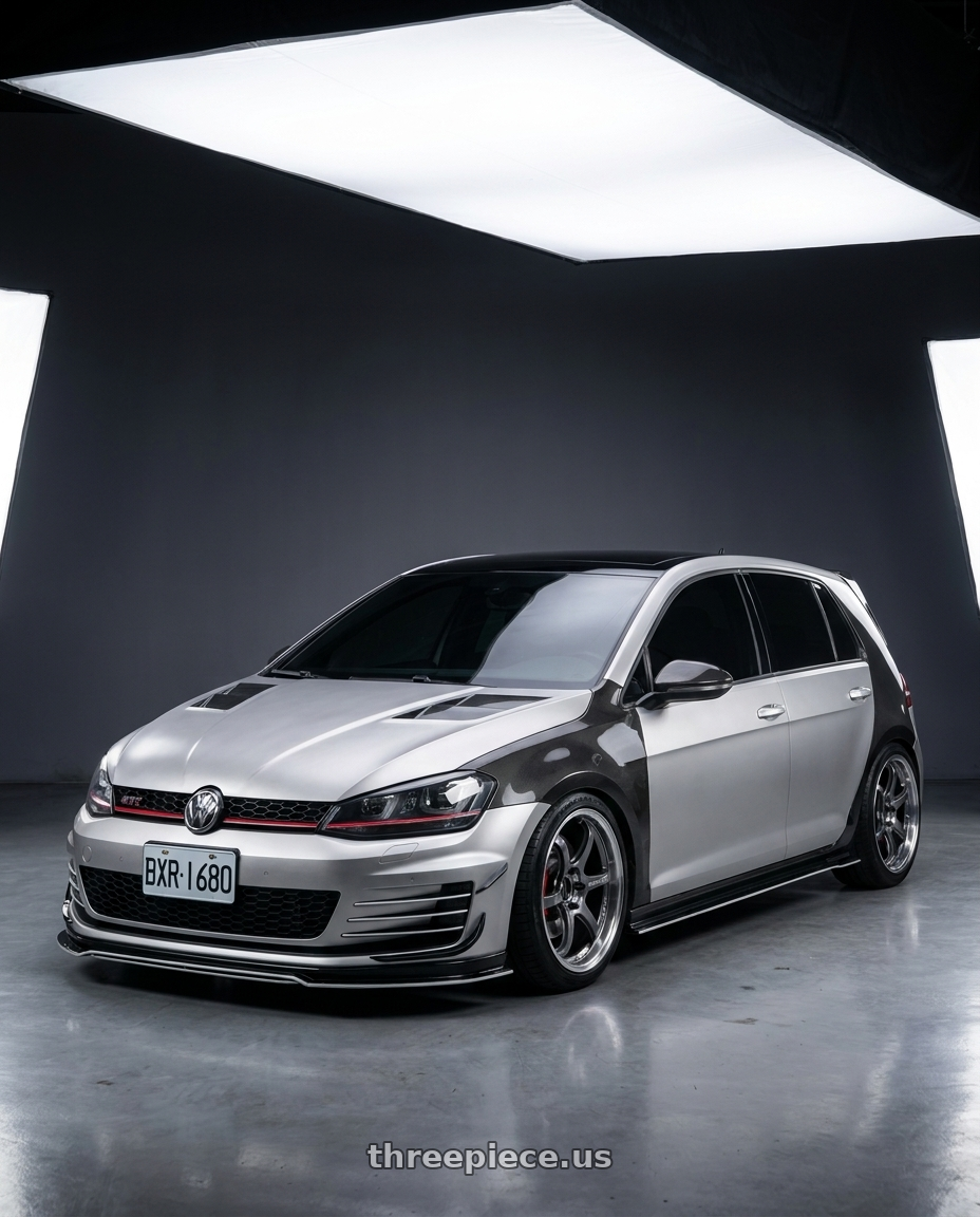 2014 golf GTI 7 with Advan Racing R6 5x112 18x8.5 +45 MACHINING & HYPER PLATINUM BLACK wheels