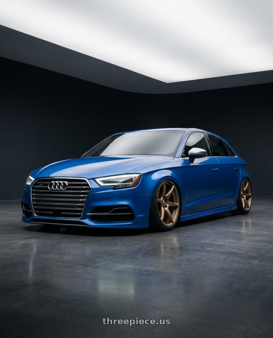 2019 Audi S3 8V with Kansei K11B Tandem 5X112 19x10.5 22 Bronze wheels
