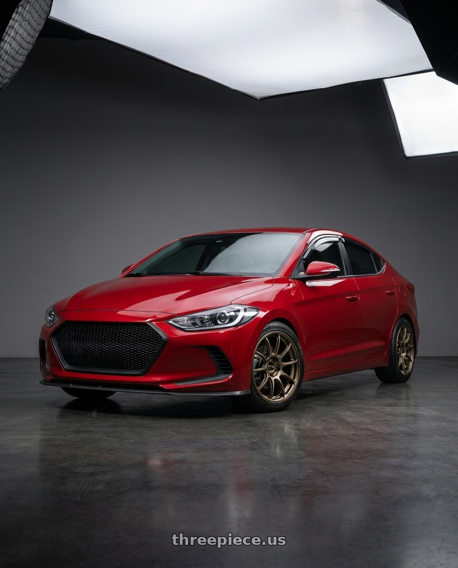 2017 Hyundai Elantra with Advan RZ II 5x114.3 17x8.0+45 Racing Bronze wheels