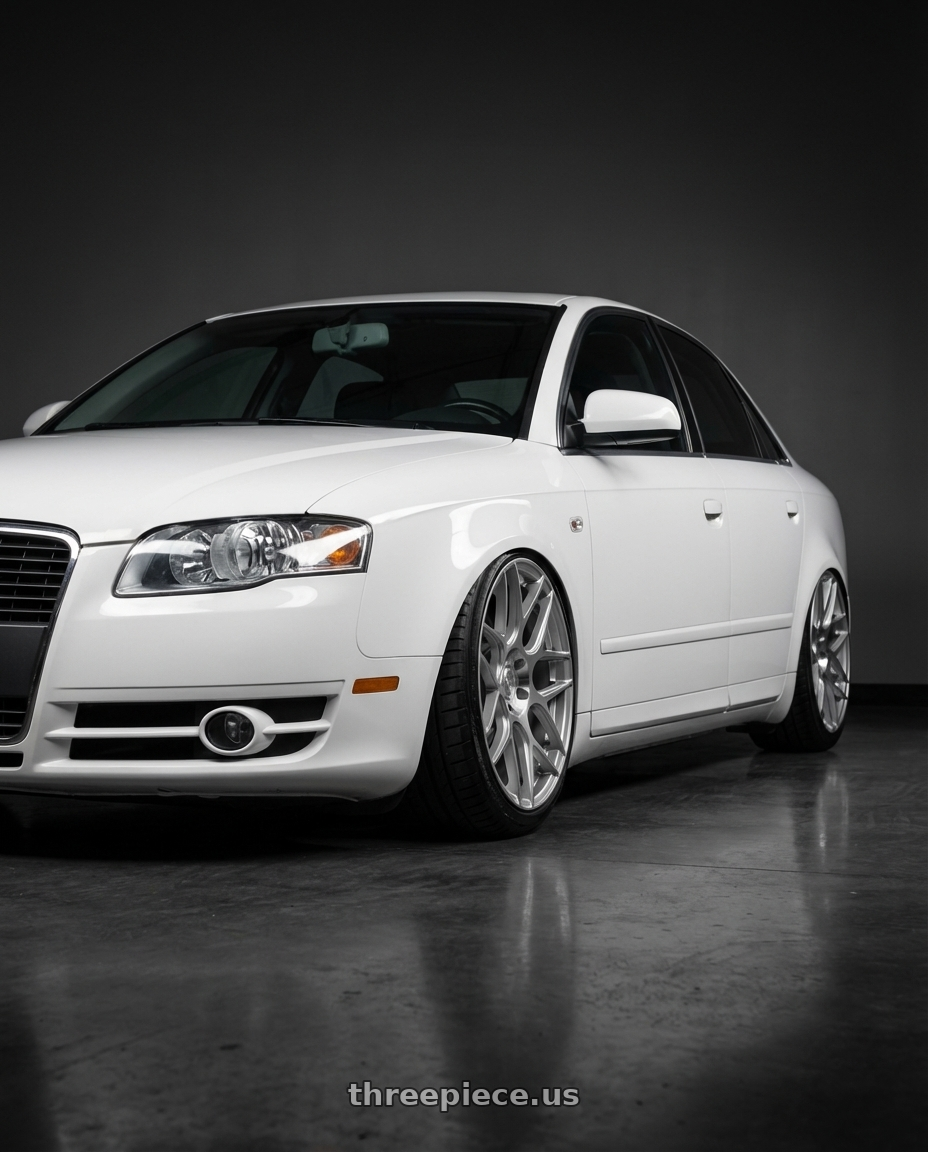 2010 Audi A4 B7 with Aodhan AFF2 5x112 19x8.5+35 Gloss Silver Machined Face wheels