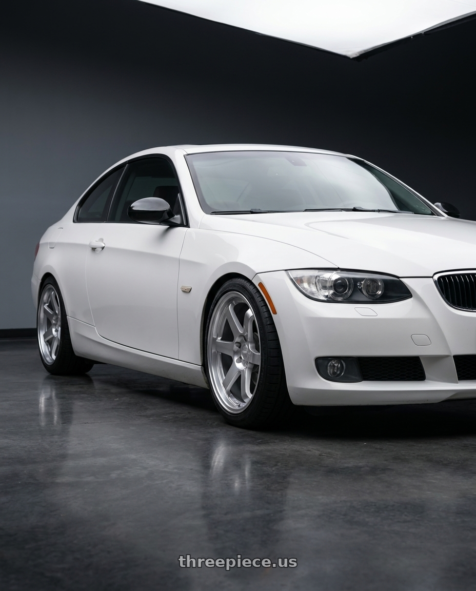 2008 BMW 328xi Alpine White with ESR Wheels SR SERIES SR07 5x120 18x8.5 +30 Hyper Silver wheels